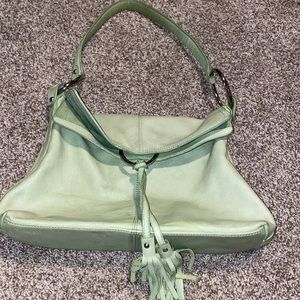 Pale green Alfani Leather shoulder fold over-closure purse - gorgeous!!